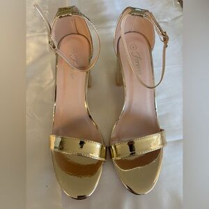Forever 21 Shiny Gold Heels
